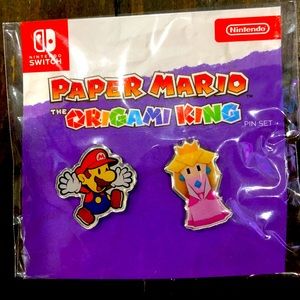 Nintendo paper Mario origami king pins